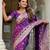 Purple elegant art silk woven saree with rich zari border