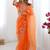 Orange thread sequence organza silk party wear saree