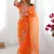 Orange thread sequence organza silk party wear saree