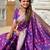 Purple elegant art silk woven saree with rich zari border