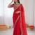 Red sequence beds work organza silk party wear saree