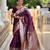 Wine elegant art silk woven saree with rich zari border