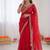 Red sequence beds work organza silk party wear saree