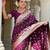 Wine elegant art silk woven saree with rich zari border
