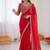 Red sequence beds work organza silk party wear saree