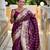Wine elegant art silk woven saree with rich zari border