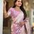 Pink elegant art silk woven saree with rich zari border