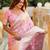 Pink elegant art silk woven saree with rich zari border