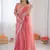 Peach golden shaded fendy silk ready to wear saree