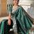 Green elegant art silk woven saree with rich zari border