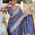 Grey elegant art silk woven saree with rich zari border