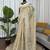 Cream thread work organza silk party wear saree