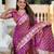 Onion pink elegant art silk woven saree with rich zari border