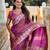 Onion pink elegant art silk woven saree with rich zari border