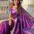 Purple elegant art silk woven saree with rich zari border