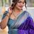 Purple elegant art silk woven saree with rich zari border