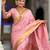 Pink elegant art silk woven saree with rich zari border
