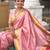Pink elegant art silk woven saree with rich zari border