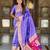Lavender elegant art silk woven saree with rich zari border