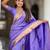 Lavender elegant art silk woven saree with rich zari border