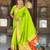 Green elegant art silk woven saree with rich zari border