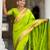 Green elegant art silk woven saree with rich zari border