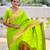 Green elegant art silk woven saree with rich zari border