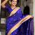 Violet elegant art silk woven saree with rich zari border