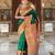 Green elegant art silk woven saree with rich zari border