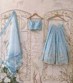 Designer Pastel Sky Blue Lehenga Choli for Festive Occasions