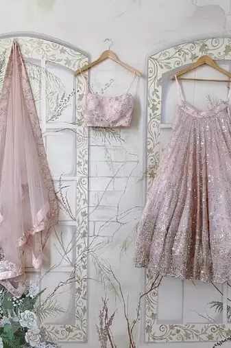 Designer Pastel Pink Lehenga Choli for Festive Occasions
