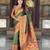 Mehendi elegant art silk woven saree with rich zari border