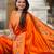 Orange elegant art silk woven saree with rich zari border