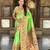 Green elegant art silk woven saree with rich zari border