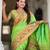 Green elegant art silk woven saree with rich zari border