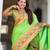 Green elegant art silk woven saree with rich zari border