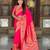 Pink elegant art silk woven saree with rich zari border