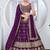 Royal Purple Faux Georgette Lehenga Choli with Thread & Sequins Embroidery