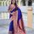 Violet elegant art silk woven saree with rich zari border