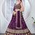 Royal Purple Faux Georgette Lehenga Choli with Thread & Sequins Embroidery