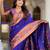 Violet elegant art silk woven saree with rich zari border