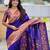 Violet elegant art silk woven saree with rich zari border