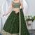 Bottle Green Faux Georgette Lehenga Choli with Thread & Sequins Embroidery