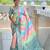 Turquoise elegant art silk woven saree with rich zari border