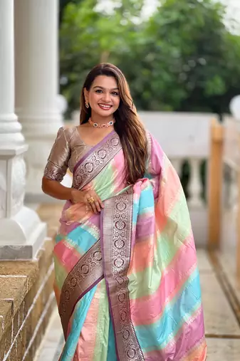 Wine elegant art silk woven saree with rich zari border