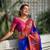 Blue elegant art silk woven saree with rich zari border