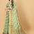 Green elegant art silk woven saree with rich zari border
