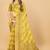 Yellow elegant art silk woven saree with rich zari border