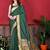Green elegant art silk woven saree with rich zari border