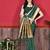 Green elegant art silk woven saree with rich zari border